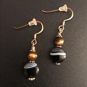 TIGER’S EYE DANGLE EARRINGS